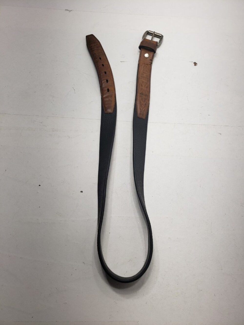 Hooey Men's "HOG" Black & Brown Leather Western Belt  Size 42